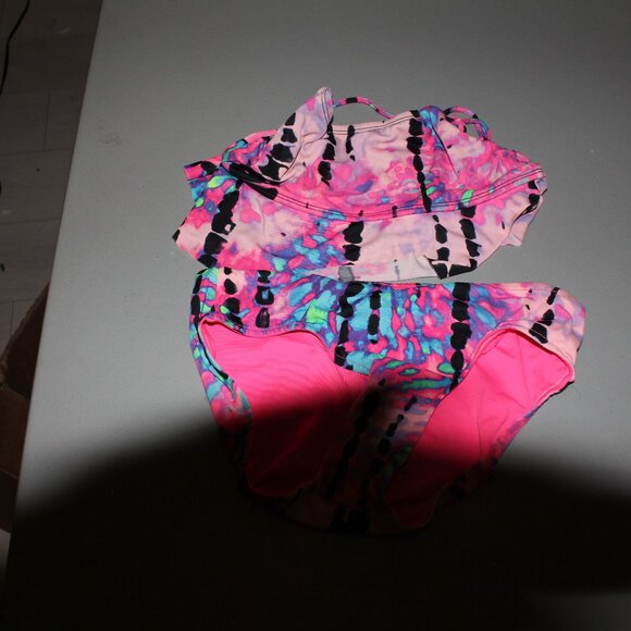 Multi Color 2 Pcs Justuice Bikini Swimsuit Size 12 - Picture 2 of 16